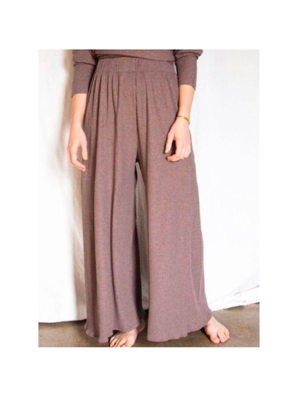 Hackwith Design House Extra Wide-Leg Rib Pant Size 2 (18w-20w)